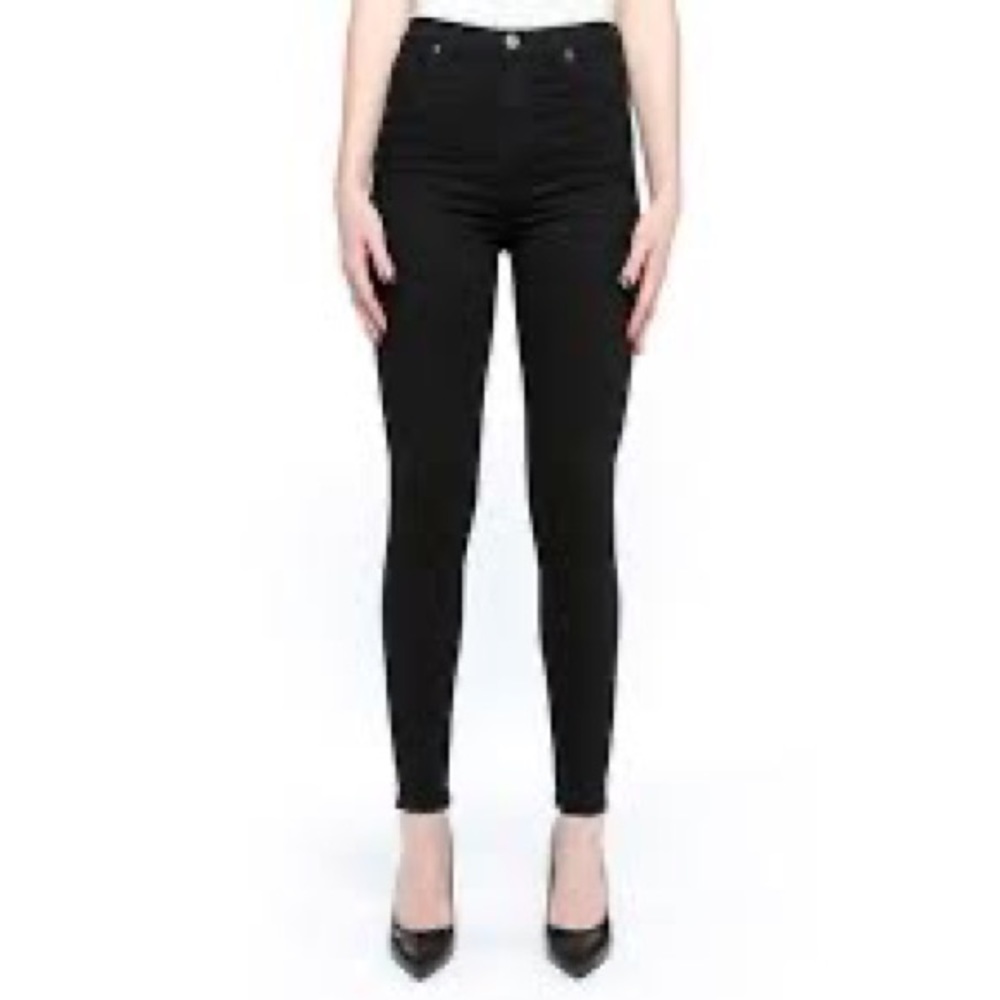 Jcrew 9” high rise toothpick black jeans with stretch!